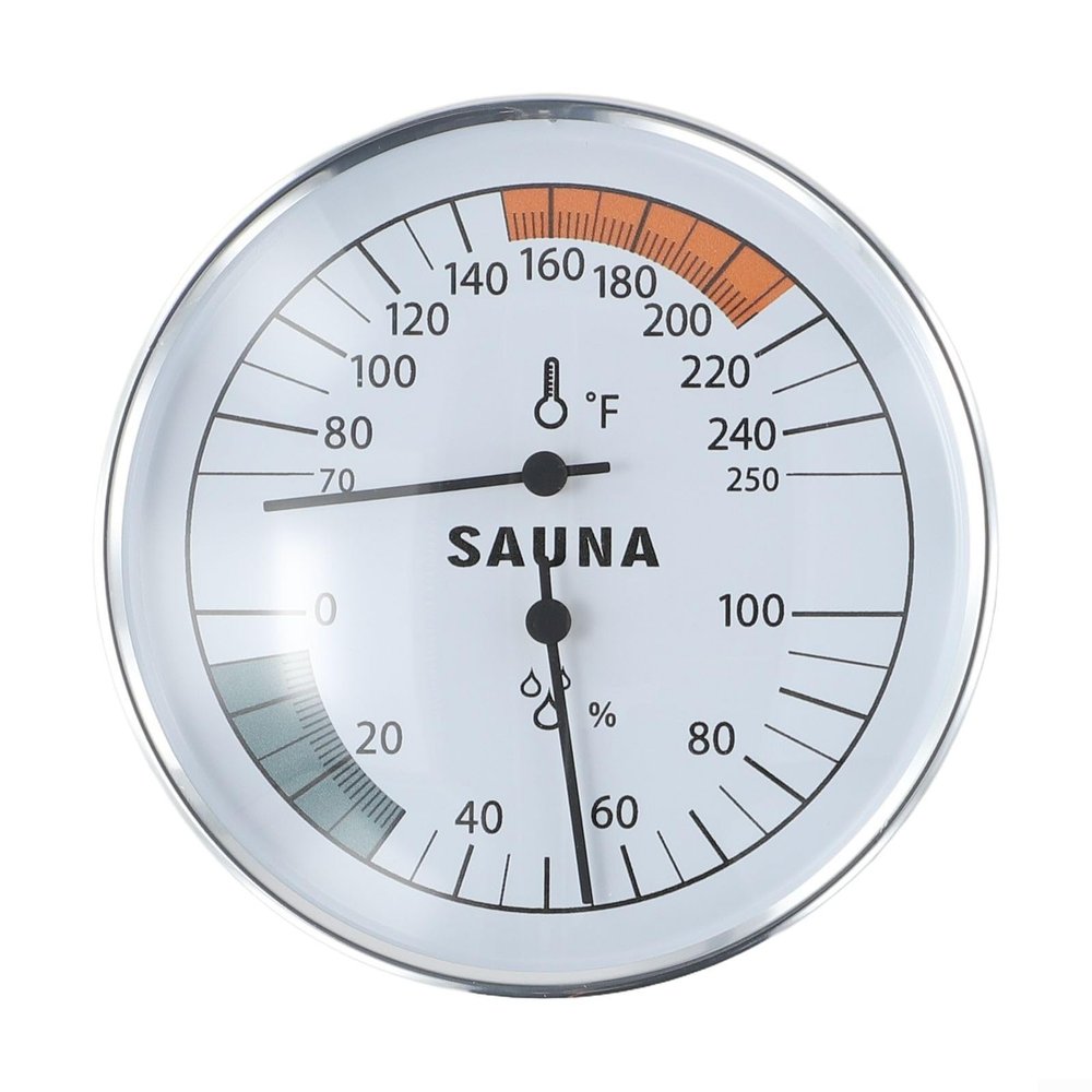 Advokingtap Metal Sauna Thermometer Hygrometer Easy Installation Clear Dial Temperature Humidity Gauge For Sauna Room Accessories