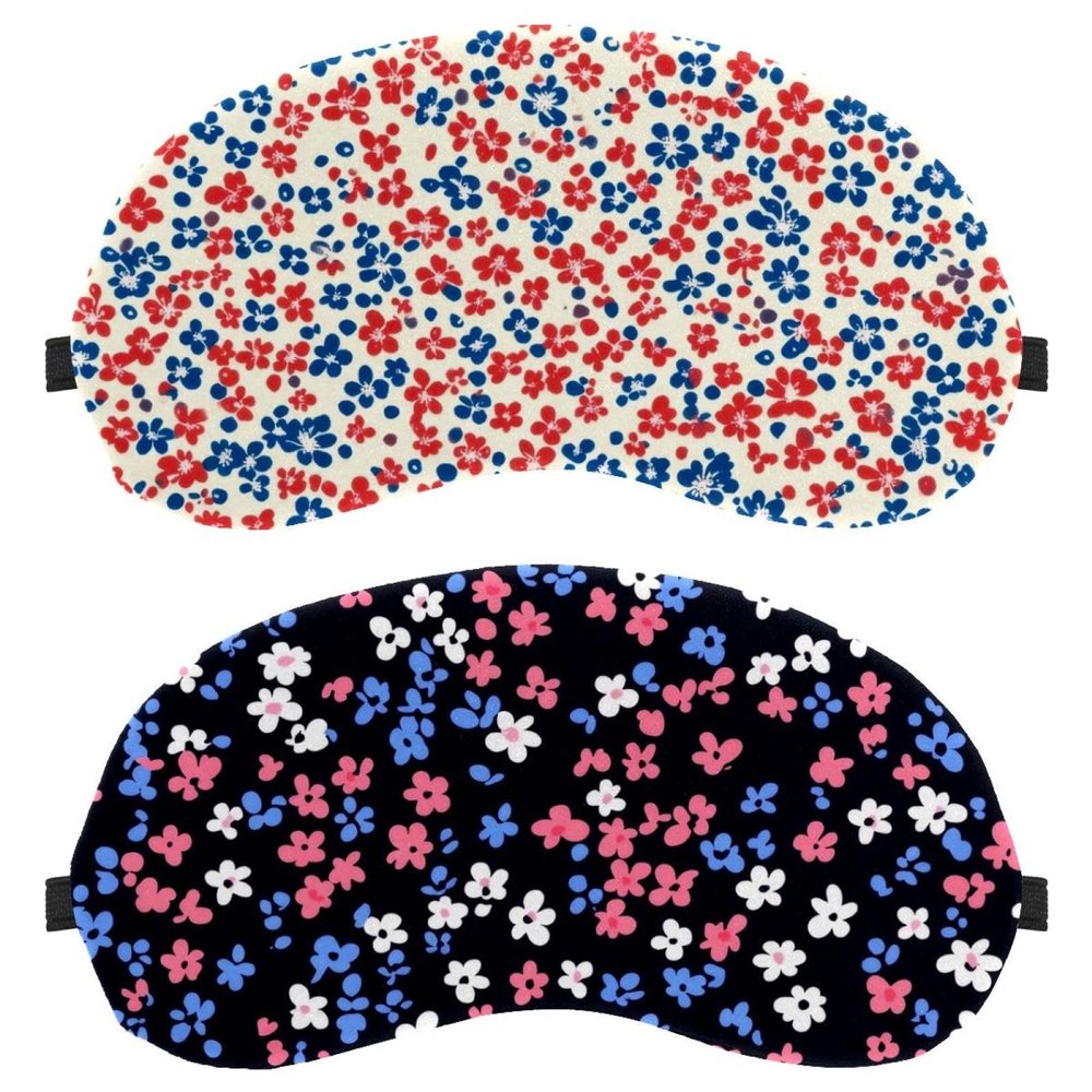12 Piece Colorful Floral Pattern Sleep Mask, Eye Mask for Men Women, No Pressure Night Eye Cover, Breathable Sleeping Eye Mask, Light Blocking