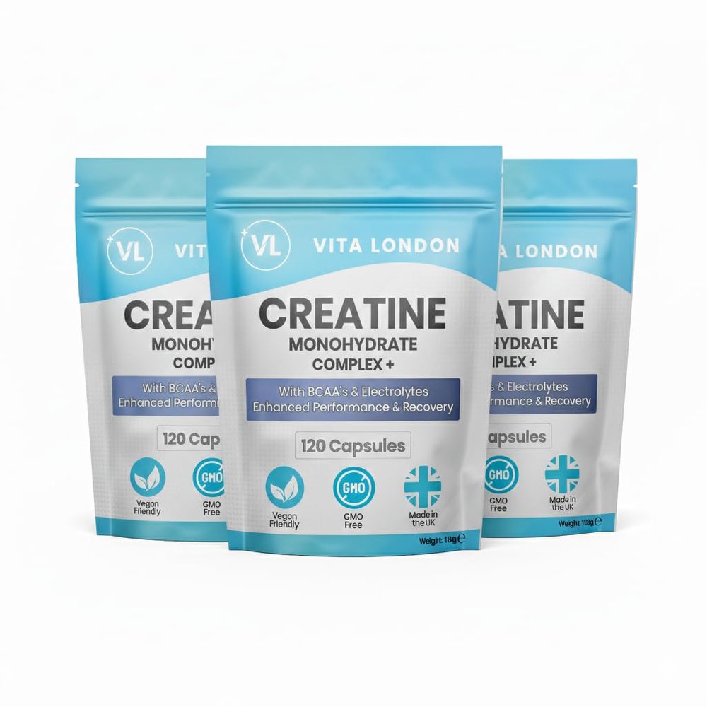 Creatine Monohydrate Complex + BCAA's & Electrolytes | 360 Vegan Creatine Capsules for Women & Men (Not Creatine Powder, Gummies or Tablets) | Enhanced Performance & Recovery