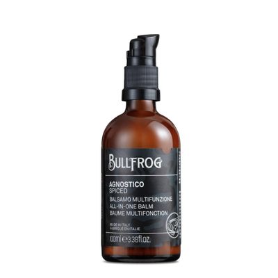 Bullfrog - Agnostico On The Rocks Multi-Use Balm for Beard and Hair, Oud and Anise Scented Cream Balm, Nourishes, Hydrates, Soothes Skin, Protects Against Irritations, 100 ml