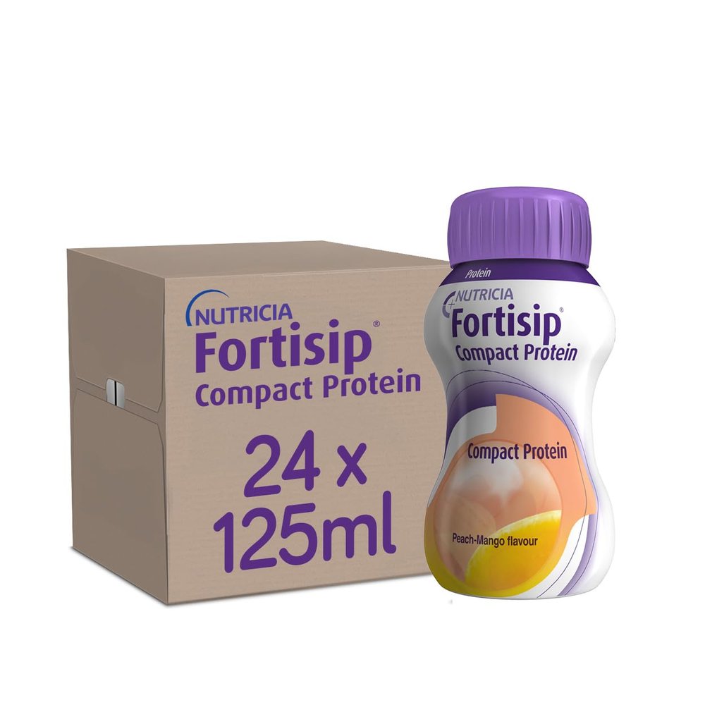 Fortisip Compact Protein Drink, Peach and Mango Flavour, 125ml Bottle x24