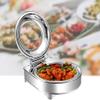 Chafing Dish, Round Stainless Steel Chafing Dishes And Food Warmers With Transparent Lid, 6L Adjustable Temperature(Color:Gn1/2) view 3