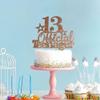 Happy 13th Birthday Cake Topper Glitter 13 Official Teenager Cake Topper Teenager Birthday Decorations for Teen 13th Birthday Party Decorations Supplies (Rose Gold) view 2