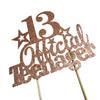 Happy 13th Birthday Cake Topper Glitter 13 Official Teenager Cake Topper Teenager Birthday Decorations for Teen 13th Birthday Party Decorations Supplies (Rose Gold) view 4