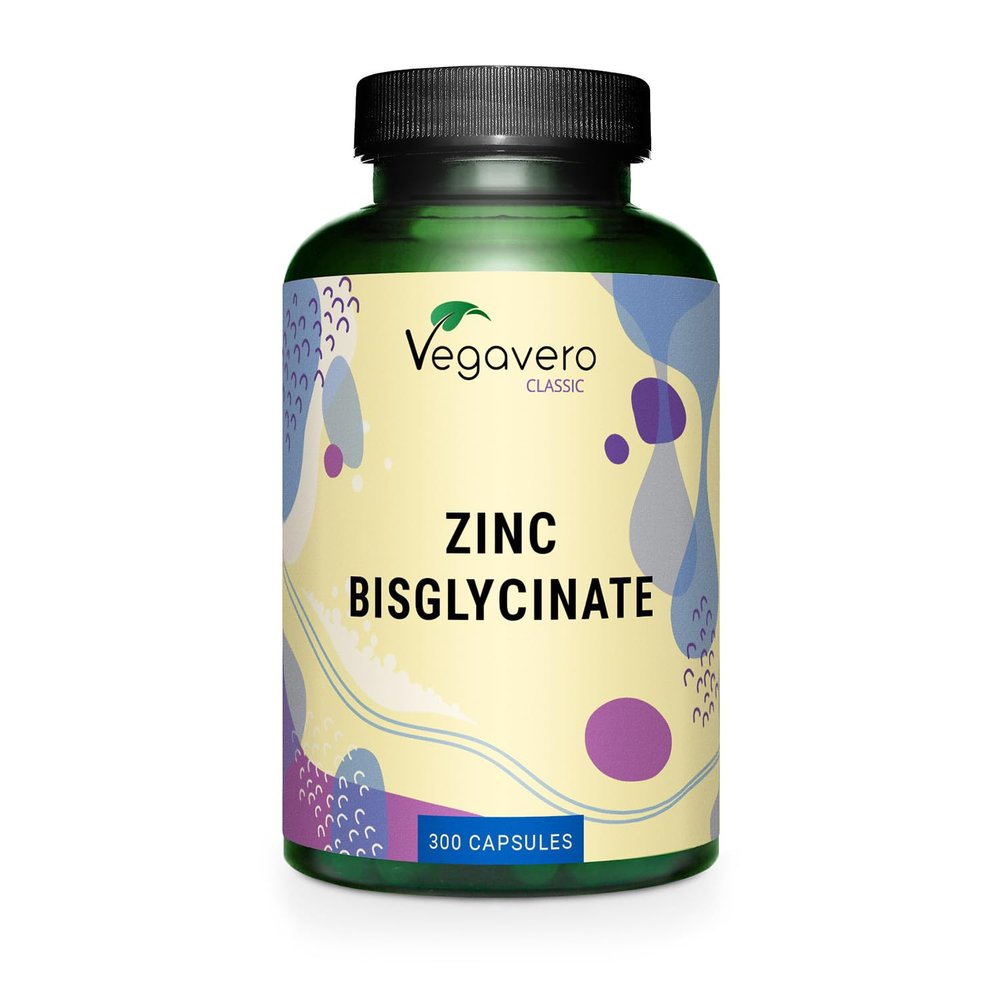 Vegavero Zinc Supplement 90 mg | Bisglycinate Form with High Bioavailability | NO Additives | Vegan | 300 Capsules