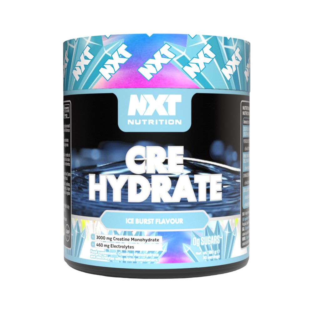 NXT Nutrition Creatine Powder and Electrolyte Mix, 100% Pure Creatine Monohydrate Powder for Strength and Power with Hydrating Electrolytes (180g, Ice Burst)