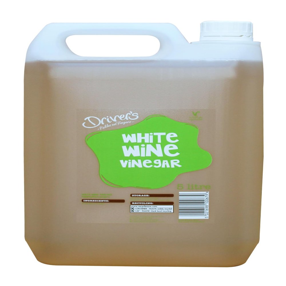 Drivers White Wine Vinegar 5 Litre Catering Pack | Light & Tangy Vinegar for Dressings, Sauces, Pickling & Cooking