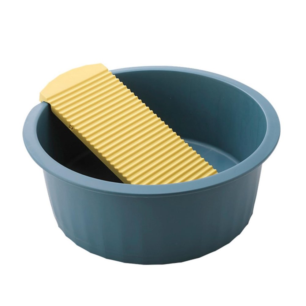FOMIYES Blue Plastic Washtub Washboard Basin with Non-slip Wash Board Strong Sturdy Pp Material for Baby Infant Hand Washing Clothes in Dormitory Or Home
