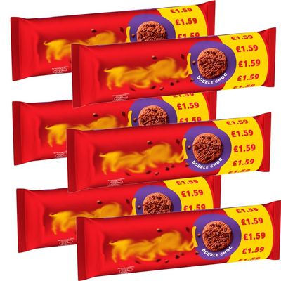 Marrylland Variety Choc Wafer 200g Choc Chip, Double Choc, Choc & Hazelnut, White Choc Selection (6 x Bars, Double Choc)