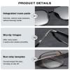 ABETOS Fashion Photochromic Reading Glasses UV400 Protection Blue Light Blocking Sun Readers Men Women Metal Reading Sunglasses Go Dark in the Sun, Transparent Grey+3.0 view 4