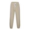 BmDSGC Mens Cotton Pants Casual Elastic Waist Drawstring Lightweight Summer Beach Trousers with Pockets Beach Themed Slacks Trousers Casual Slim Fit Lounge Wear Sweatpants (Khaki,L) view 2