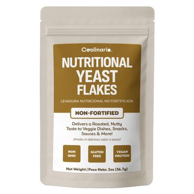 Coolinario Non Fortified Nutritional Yeast Flakes (56 g) Natural Vegan Seasoning with Roasted, Nutty Flavor | Rich in Protein, Fiber & Minerals | Ideal for Snacks, Sauces & Dressings | Gluten-Free