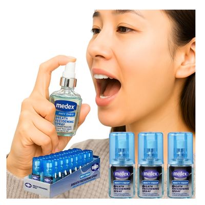 3- Pack Fresh Breath Mouth Spray 20ml Minty Fresh Formula | Long-Lasting Bad Breath Freshener | Oral Spray for Clean, medex, Confident Breath Anytime
