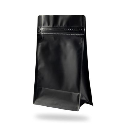 KRXSOBNV, 25pcs Thick Flat Bottom Coffee Bean Mylar Package Bags with Valve Aluminum Foil Side Gusset Zip Lock Coffee Bean Storage Bags,Zip lock bags(Black Without Valve,500g (1 lb))
