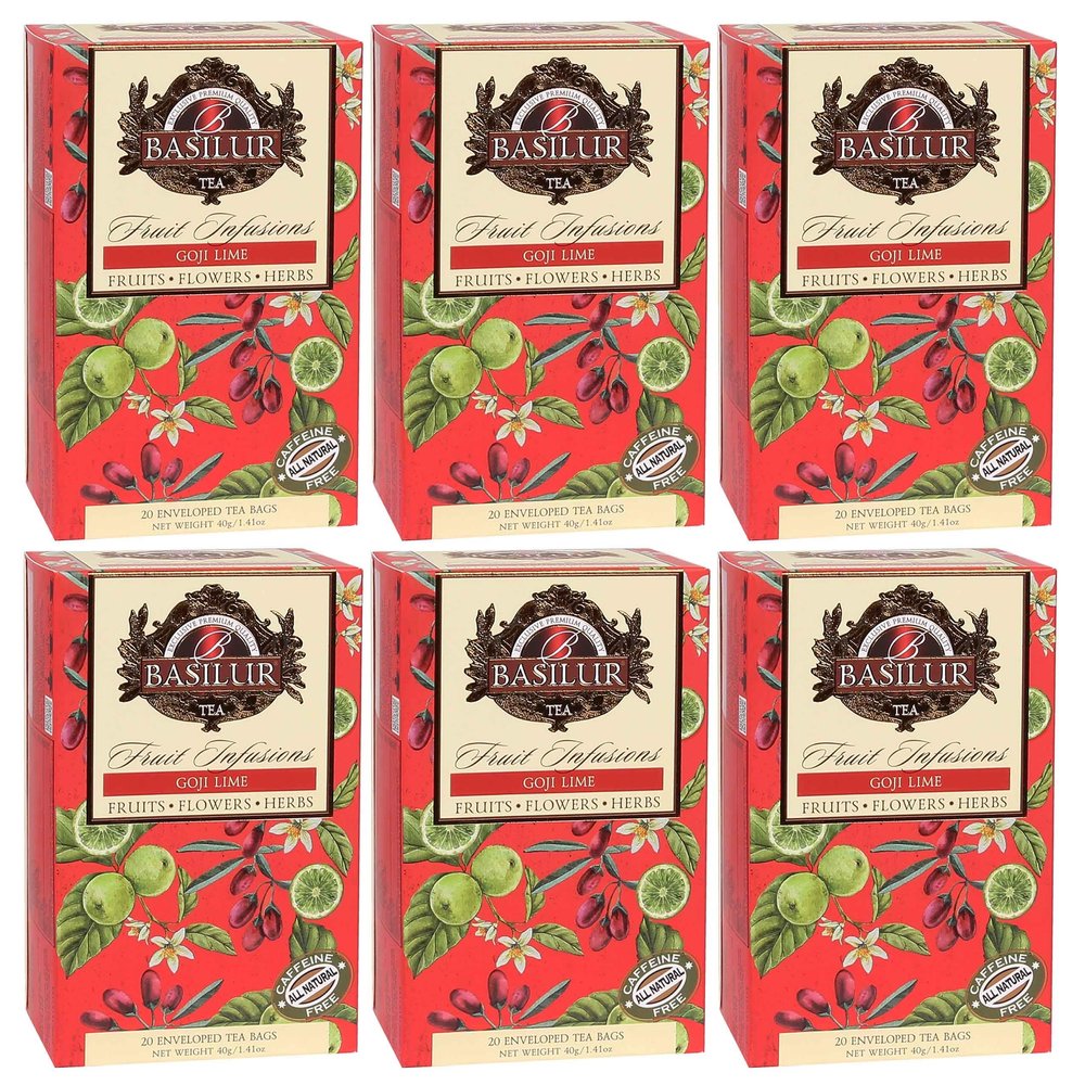 BASILUR Fruit Infusions - Fruit decaffeinated tea with natural goji, lime and citrus flavor, in sachets 20 x 2 g (6)