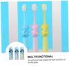 CALLARON 3pcs Manual Baby Toothbrush Set with Cartoon Elephant Shape Soft Bristles Comfortable to Hold and Does Not Hurt Gums Suitable for Children Aged 2-8 Years view 3