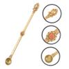 VINTORKY Brass Ghee Spoon Crafted Hawan Spoon for Offering Ghee and Taking Out Ash in Rituals Intricately Carved Ethnic Antique Style view 4