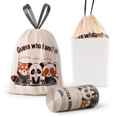 VOK 4 Gallons Panda Trash Bags 30 Counts