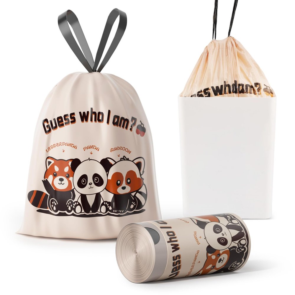 VOK 4 Gallons Panda Trash Bags 30 Counts