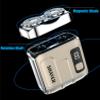 2025 New Mini Dual-Head Electric Shaver, Portable Rotary Dual Ring Electric Shaver, Mini Electric Razor with LED Display, Rechargeable Waterproof Pocket Razor for Men (White) view 4