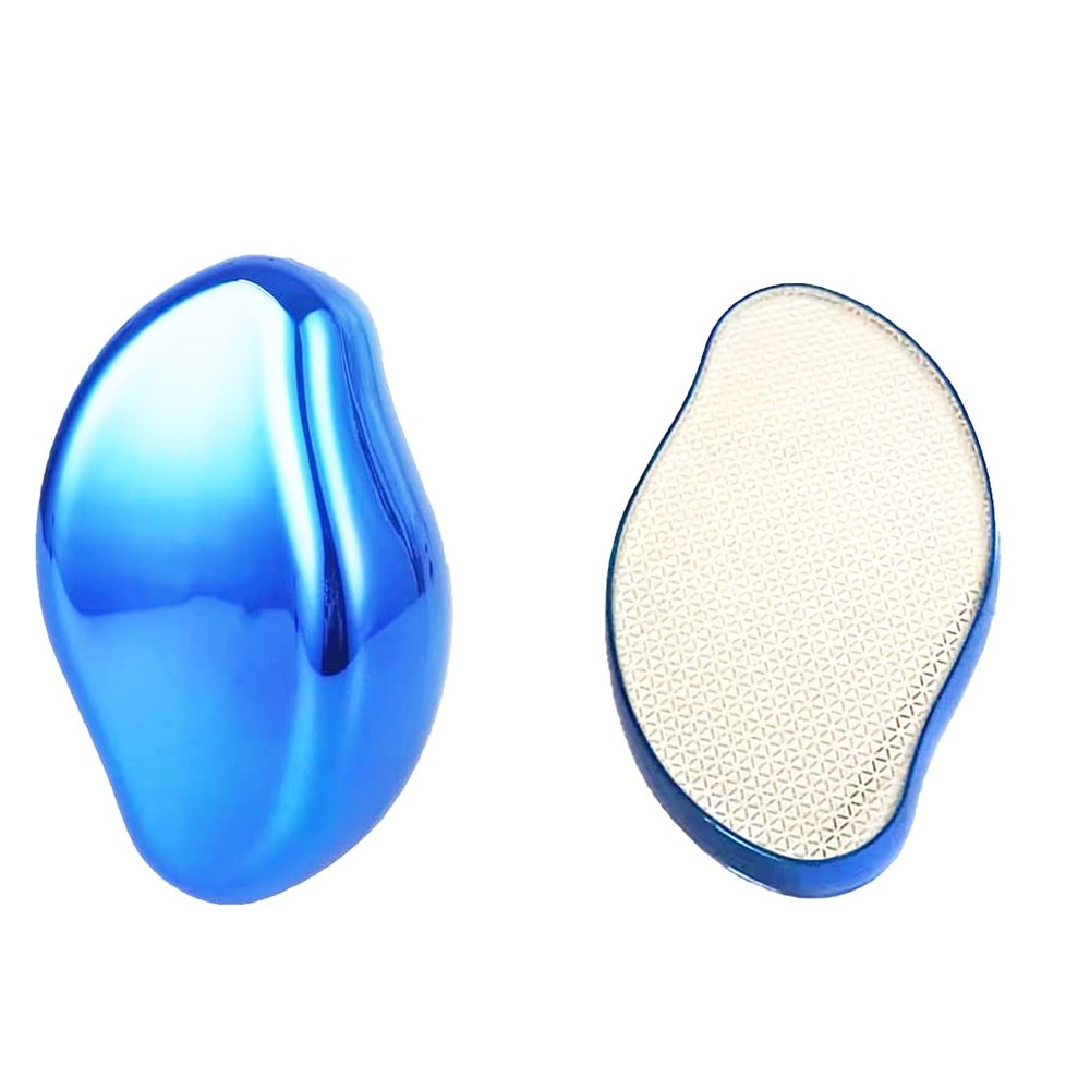 Crystal Hair Eraser for Women and Men, Reusable Crystal Hair Remover Magic Painless Exfoliation Hair Removal Tool, Magic Hair Eraser for Back Arms Legs (Electroplating - dark blue)