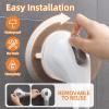 DUORAN Shower Handle 2 Pack, 17 Inch Grab Bars for Bathtubs and Showers, Strong Suction Cup Safety Handrails for Seniors, Elderly, Injury Recovery, No Drilling Waterproof Bathroom Grip, Grey view 3