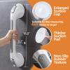 DUORAN Shower Handle 2 Pack, 17 Inch Grab Bars for Bathtubs and Showers, Strong Suction Cup Safety Handrails for Seniors, Elderly, Injury Recovery, No Drilling Waterproof Bathroom Grip, Grey view 4