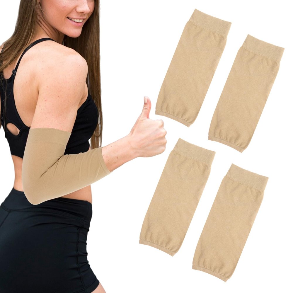2 Pairs Nude Tattoo Cover Up Sleeve, Compression Tattoo Sleeves for Women and Men, Forearm Tattoo Cover Up Sleeve to Arm