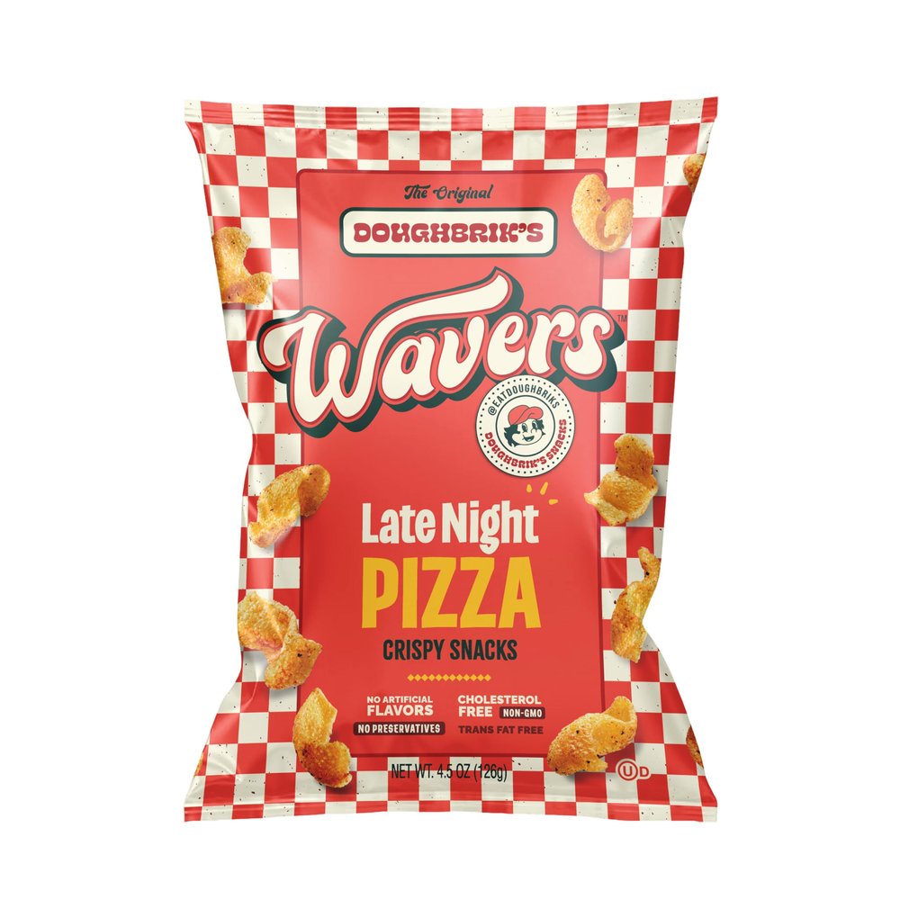 Doughbrik's Wavers Late Night Pizza Crispy Snacks 126g (Pack of 2)