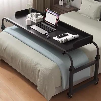 Bedtable Mobile Overbed Table,Bedside Table Adjustable Height And Length Standing King Size Portable Desk With Castor Wheels Food Tray Desk