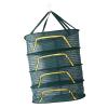 HUSHUI 4 Layer Folding Net Hanging Basket, Drying Rod with U-Shaped Zip, Dark Green Foldable Plant Net for Flowers, Petals, Vegetables, Fruit and More view 4