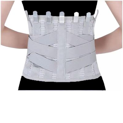 7 Steel Plate High Support Back Brace Lumbar Support Belt Spine Posture Corrector Work Sports Fitness Waist Trainer For Women Men Adult(Grey,S)