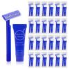 30Pack Travel Razor with Shaving Cream, 0.34oz Smooth Shaving Cream for Men, Disposable Double Blade Razor Suitable for Travel, Business, Guests, Hotels, Charity (Blue) view 1