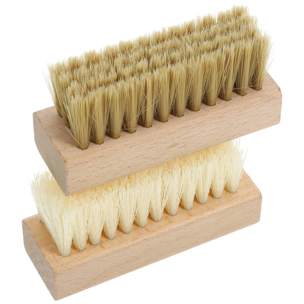 BESTYASH 2pcs Household Shoe Cleaning Brush Set with Wood Handle, Sturdy Pp and Nano Bristles, Versatile Shoes Scrubbing Brush for Effective Home Cleaning