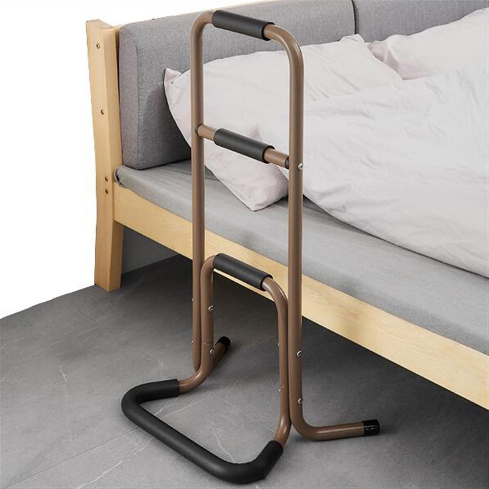 Safety Hand Rail Bedside for Elderly with Floor Support Standing Bar Handle Ideal for Seniors and Pregnant Patients