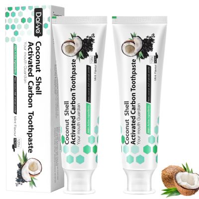 AOOSU Toothpaste Activated Carbon Coconut 2-Pack 120g for Enamel Protection, Fluoride-Free Formula with Gentle Mint, Enamel Protection and Tooth Strengthening for Sensitive Teeth Fresh Breath