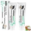 AOOSU Toothpaste Activated Carbon Coconut 2-Pack 120g for Enamel Protection, Fluoride-Free Formula with Gentle Mint, Enamel Protection and Tooth Strengthening for Sensitive Teeth Fresh Breath view 1