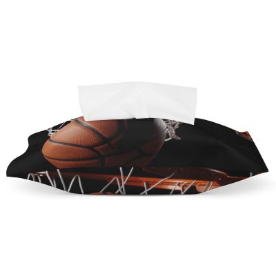 Basketball Tissue Box Cover Modern Decorative Tissue Holder PU Rectangular Storage Box Suitable for Dressing Tables Office Nightstand