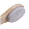 Mikinona 4-in-1 for Callus Reduction and Massage Effect Foot Exfoliating Brush Wooden Handle with Pumice Stone and Bristle Sturdy Tool for Rough Skin and Cracked Heels Care view 1