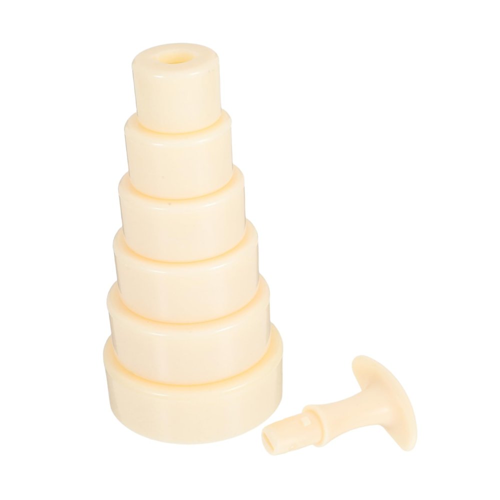GRIRIW Silicone Tart Mold with Handle and Removable Base Manual Egg Tart Making Tool for Baking Desserts Includes Dough Tamper Stick Home Kitchen Bakeware Set