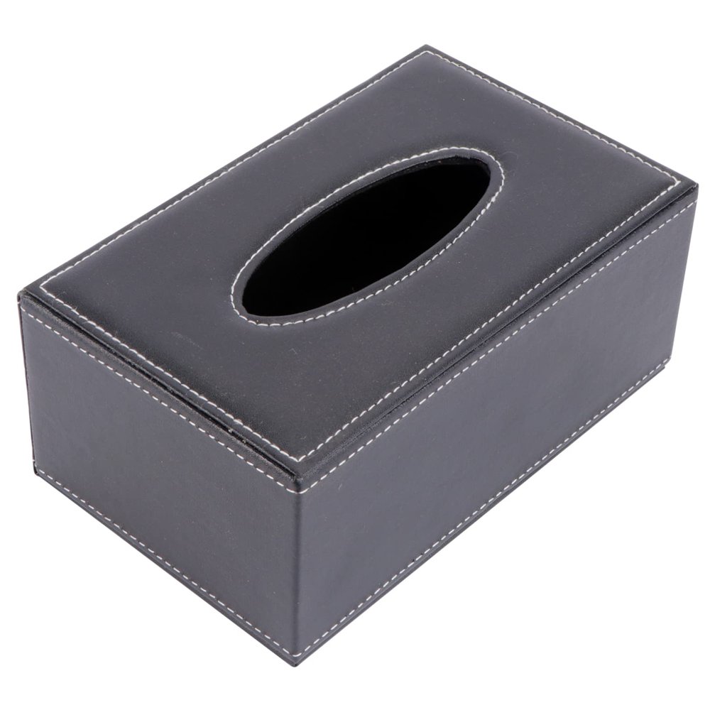Didiseaon 1 PC Box Tissue Box Napkin Container Tissues Cube Boxes for Covers Paper Towels Tissue Holder Black Leather