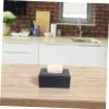 Didiseaon 1 PC Box Tissue Box Napkin Container Tissues Cube Boxes for Covers Paper Towels Tissue Holder Black Leather view 2