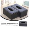 Didiseaon 1 PC Box Tissue Box Napkin Container Tissues Cube Boxes for Covers Paper Towels Tissue Holder Black Leather view 3