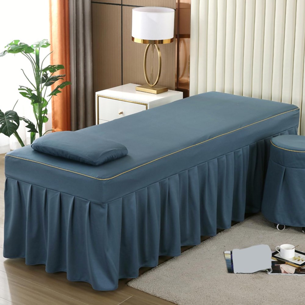 ZZYK Blue,60x180cm/23.6x70.8in,Classic Beauty Massage Bed Cover,Massage Couch Cover,All-Round Massage Bed Sheets Reusable SPA Massage Table Skirt Suitable for Salons And Therapists
