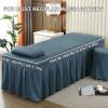 ZZYK Blue,60x180cm/23.6x70.8in,Classic Beauty Massage Bed Cover,Massage Couch Cover,All-Round Massage Bed Sheets Reusable SPA Massage Table Skirt Suitable for Salons And Therapists view 4