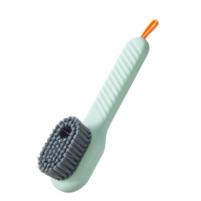 Shoe Cleaning Brush with Soap Dispenser Long Handle Scrub Brush Multifunctional Plastic Cleaning Tool for Shoes Clothes Bathroom Kitchen Home Travel Use
