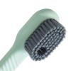 Shoe Cleaning Brush with Soap Dispenser Long Handle Scrub Brush Multifunctional Plastic Cleaning Tool for Shoes Clothes Bathroom Kitchen Home Travel Use view 4