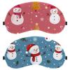 2 Piece Sleep Mask for Side Sleeper Men Women, Merry Christmas Snowman Snowflake Light Blocking Eye Mask Cover Eyeshade with Adjustable Strap, Night Blindfold view 1
