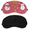 2 Piece Sleep Mask for Side Sleeper Men Women, Merry Christmas Snowman Snowflake Light Blocking Eye Mask Cover Eyeshade with Adjustable Strap, Night Blindfold view 2