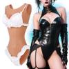 YEEFAIRY Silicone Crossdresser Breastplate Swimming Bodysuit Round Neck Female Appearance Boobs for Transgender Artificial Tube & Hole Longwear Prosthesis Suit (D Cup, Bronze, Cotton Filler) view 1